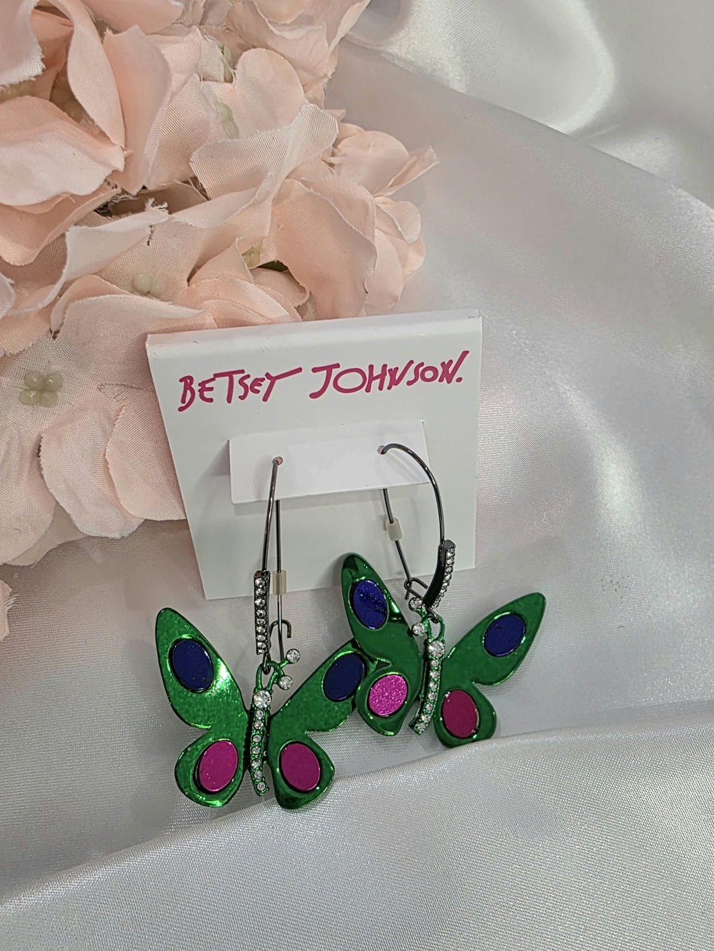 Betsey Johnson - Green Butterfly Drop Earrings